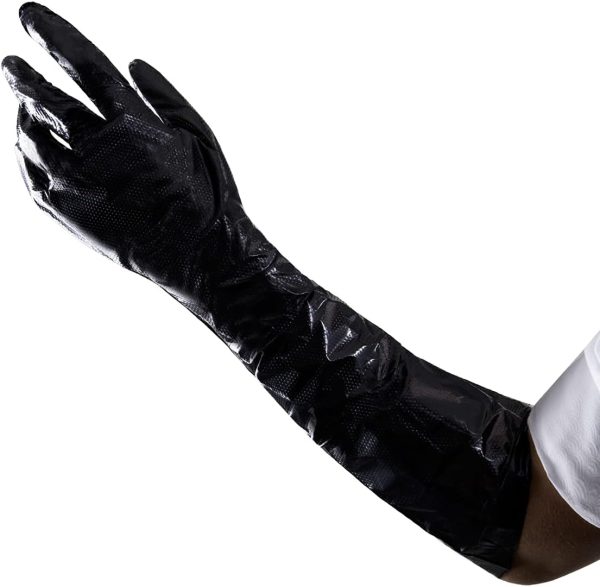 TRONEX Black Disposable Gloves Heavy Gauge Latex Free-3