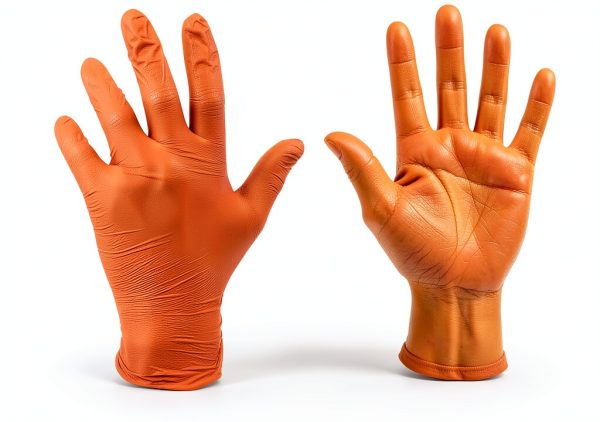 American Safety Disposable Orange Gloves Medium Latex Work-6