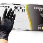 Defender Safety Black Nitrile Gloves Heavy Duty Chemical-0
