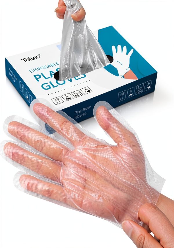 Plastic Gloves Household Cleaning Food Handling Protection-0