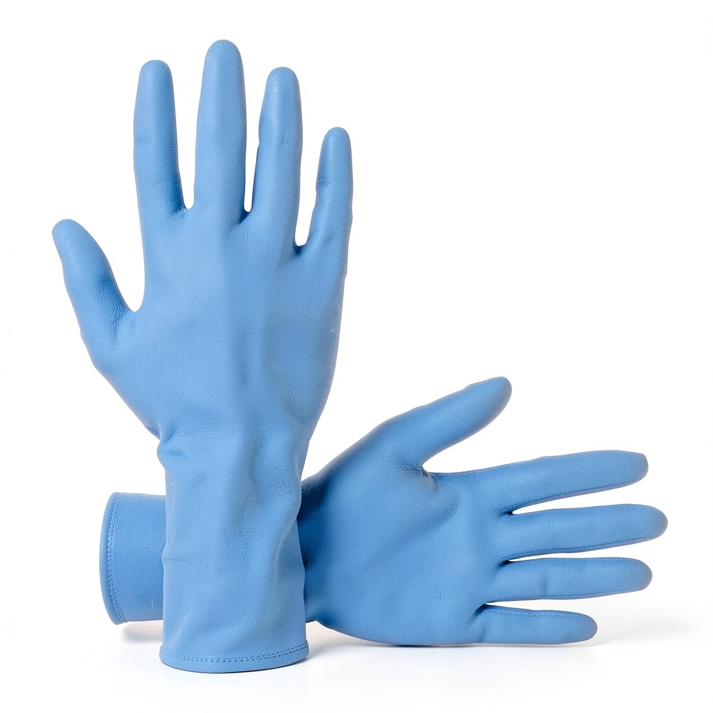 SAS Safety nitrile gloves displayed in a professional setting