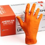 American Safety Disposable Orange Gloves Medium Latex Work-0