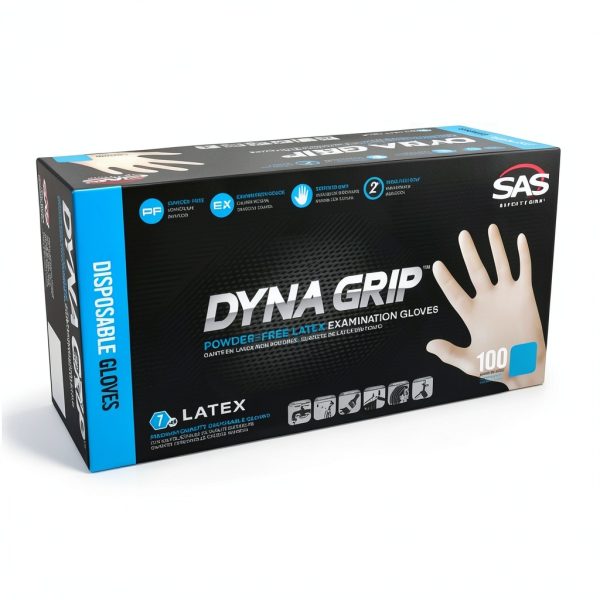 SAS Safety Latex Gloves Powder Free Textured Grip-3