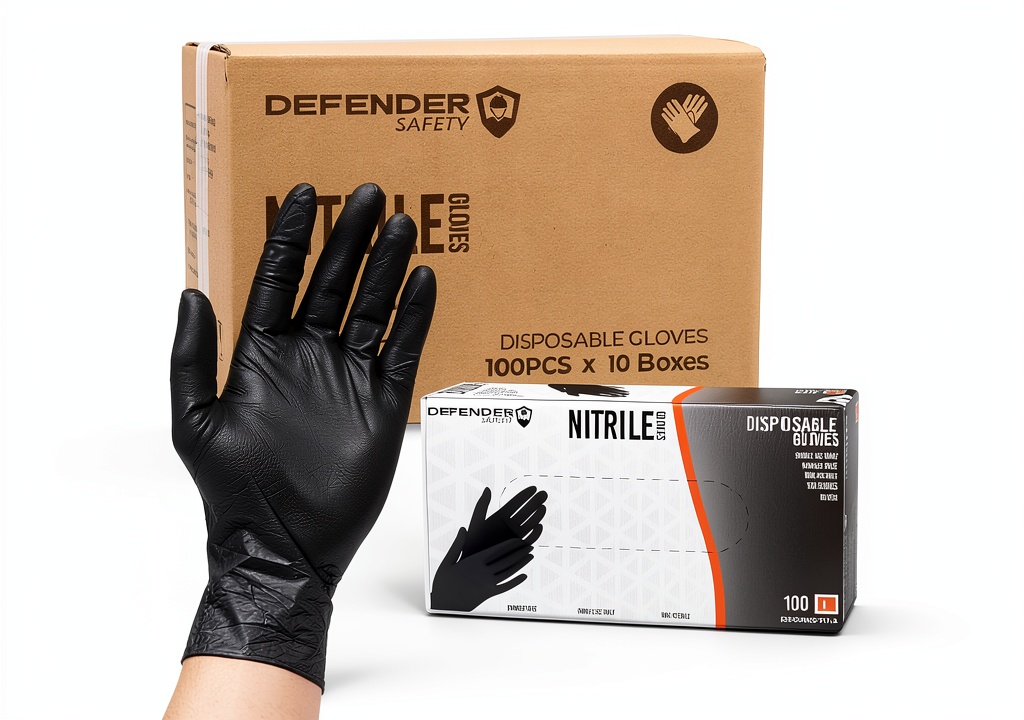 Sterile disposable gloves in use during a medical procedure