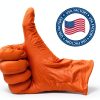 American Safety Disposable Orange Gloves Medium Latex Work-4