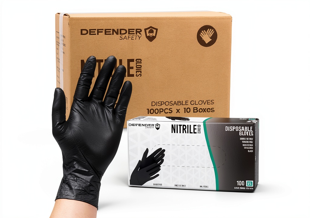 'Sterile disposable gloves in use during medical examination'